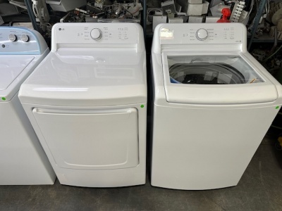 NEW-LG 4.1-cu ft Agitator Top-Load Washer And Electric Dryer Set (White) 