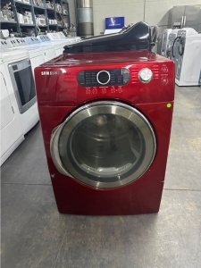 PRE- OWNED SAMSUNG FRONT LOAD STACKABLE GAS DRYER (RED)